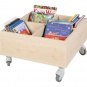 Bücherwagen,  35 cm hoch, 60x60 cm (B/T), 4 Fächer 